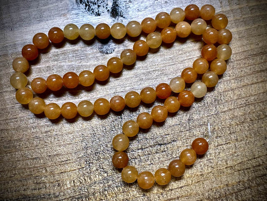Red Aventurine Rounds Bead Strand - 6mm - 15.5"
