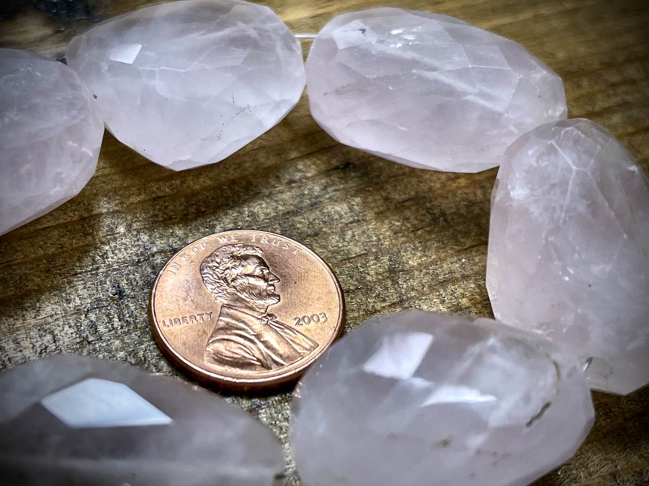 Rose Quartz Faceted Nuggets Bead Strand - 7"