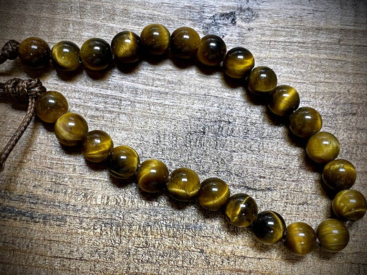 Tiger Eye Rounds Bead Strand - 8mm - 8" - Large Hole
