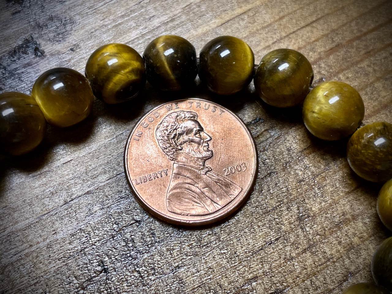 Tiger Eye Rounds Bead Strand - 8mm - 8" - Large Hole