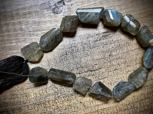 Labradorite Faceted Nuggets Bead Strand - 7"