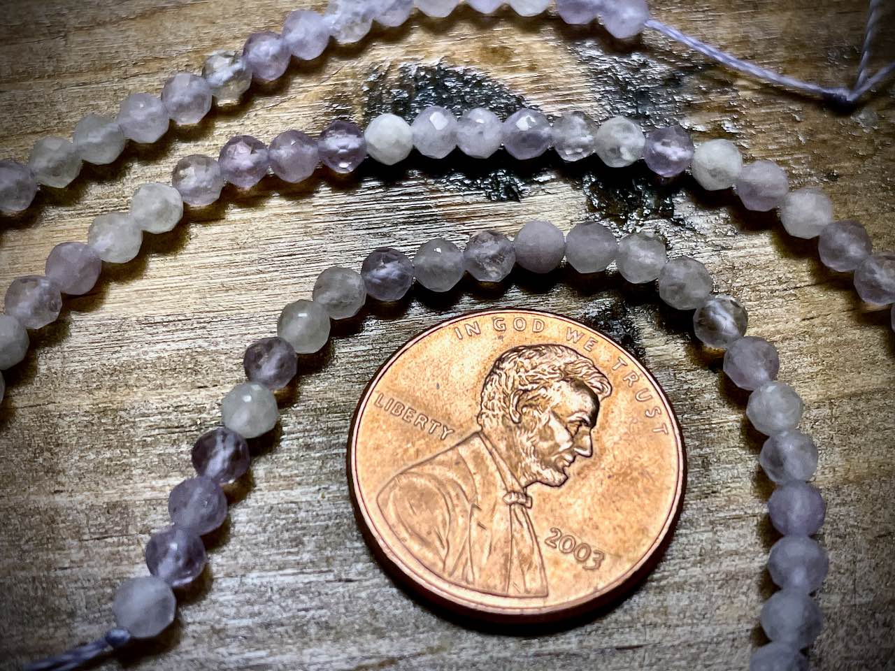 Lavender Amethyst Faceted Rounds Bead Strand - 3mm - 15"