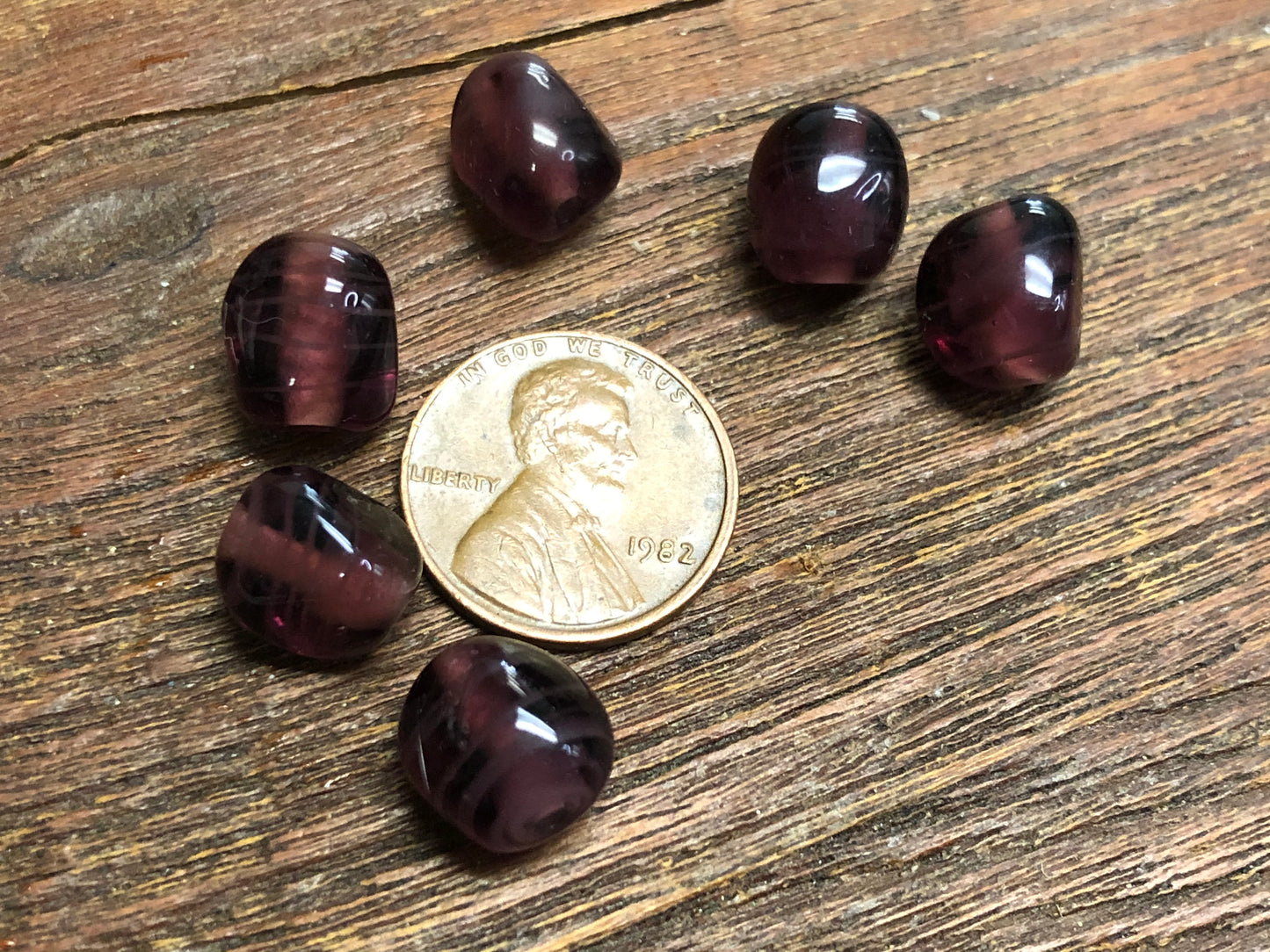 Vintage Japanese Glass 10mm Nugget Beads