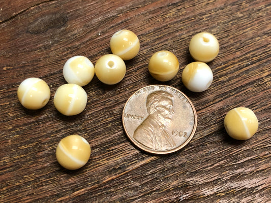Vintage German Glass 8mm Round Beads