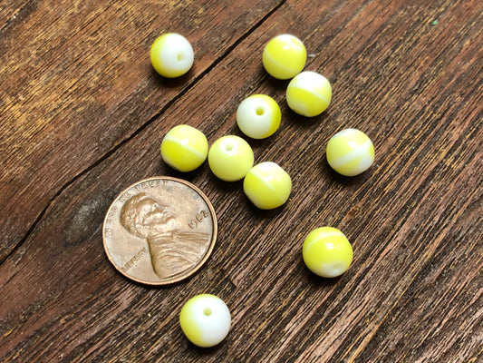 Vintage German Glass 8mm Round Beads