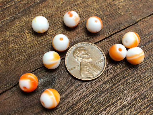 Vintage German Glass 8mm Round Beads