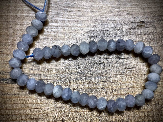 Iolite Faceted Rondelles Bead Strand - 8mm - 8"