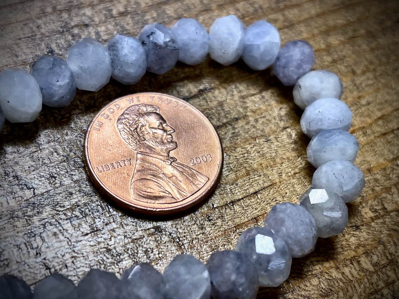 Iolite Faceted Rondelles Bead Strand - 8mm - 8"