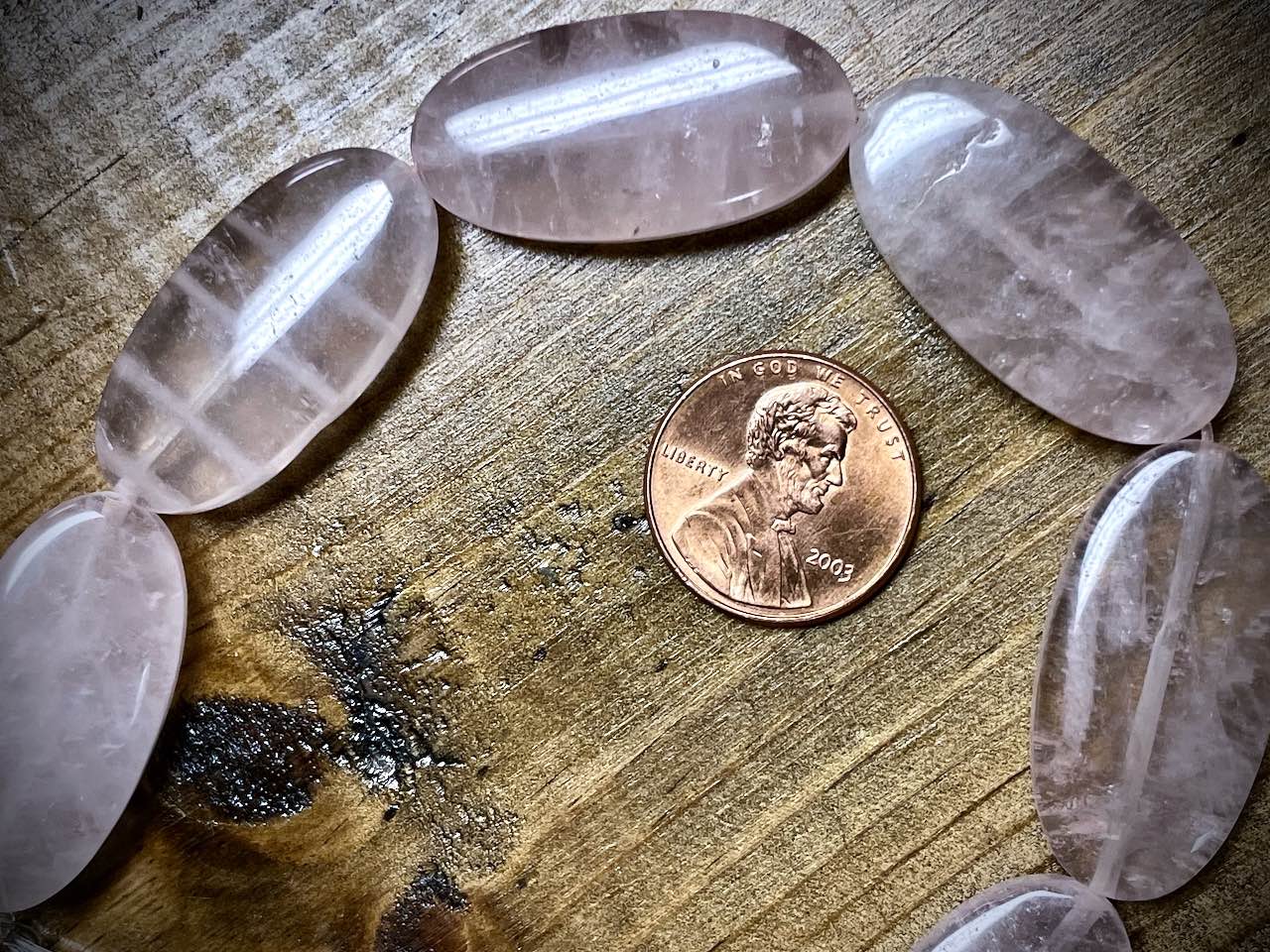 Rose Quartz (Dyed) Smooth Ovals Bead Strand - 15mm x 30mm - 8"