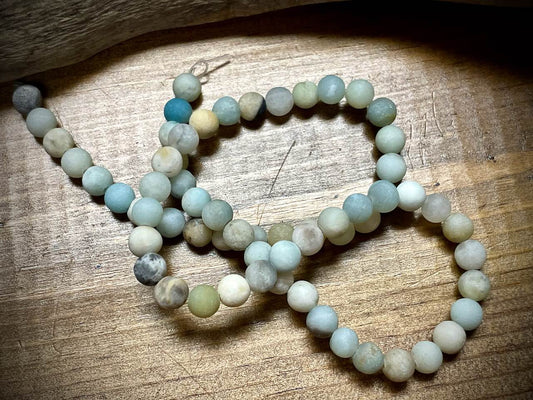 Amazonite Smooth Matte Rounds Bead Strand - 6mm - 15"