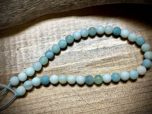 Amazonite Smooth Matte Rounds Bead Strand - 6mm - 8"