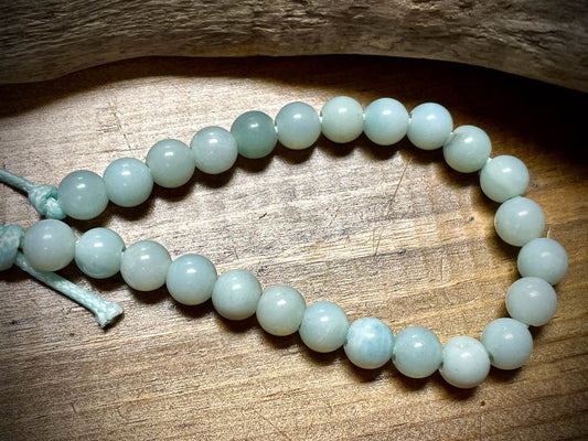 Amazonite Smooth Rounds Bead Strand - 8mm - 8" - Large Hole