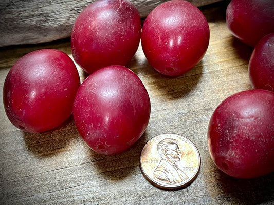 Ethiopian Tomato Glass Trade Bead—23mm x 28mm