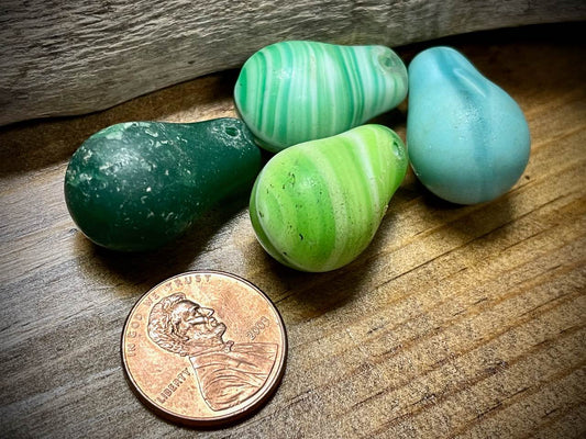 African Trade Bead Lot: 4 Mali Wedding Trade Beads—15mm x 24mm