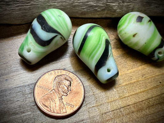 African Trade Bead Lot: 3 Mali Wedding Trade Beads—15mm x 24mm