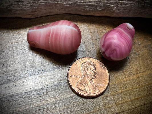 African Trade Bead Lot: 2 Mali Wedding Trade Beads—15mm x 24mm