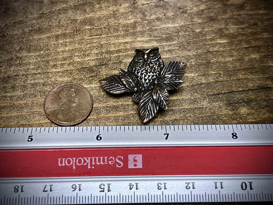 Bronze Owl & Branch Pendant