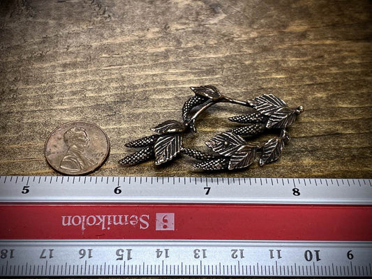Bronze Birch Tree Branch with Leaves Connector/Pendant