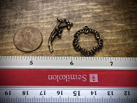 Bronze Flower Toggle Clasp