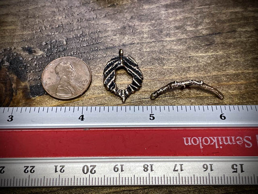 Bronze Tree Leaf and Branch Toggle Clasp