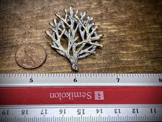 White Patina Bronze Tree/Forest Pendant