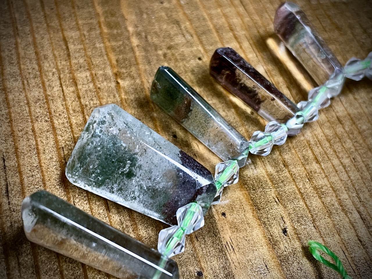 Phantom Quartz Graduated Drops Bead Strand - 10mm x 12mm - 16mm x 32mm - 16"