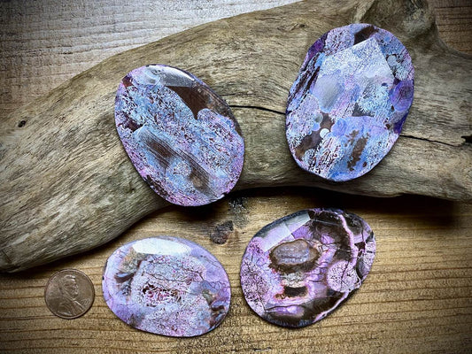 Dyed Agate Freeform Faceted Slab Pendant - 55mm x 40mm