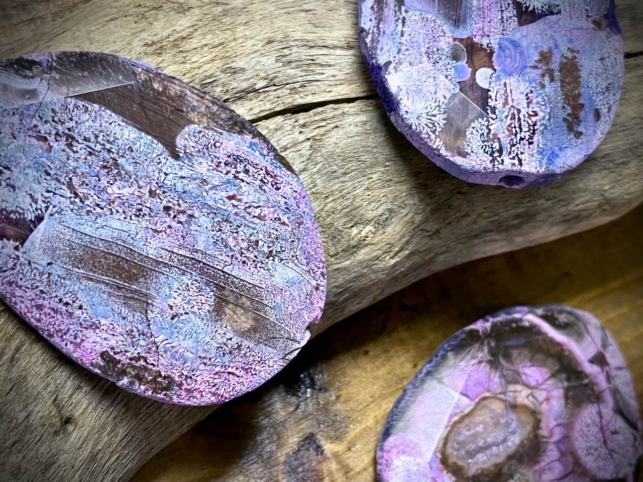 Dyed Agate Freeform Faceted Slab Pendant - 55mm x 40mm