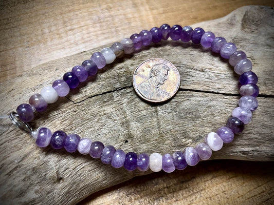 Amethyst Smooth Rondelle Beads - 6mm x 4mm - 8”