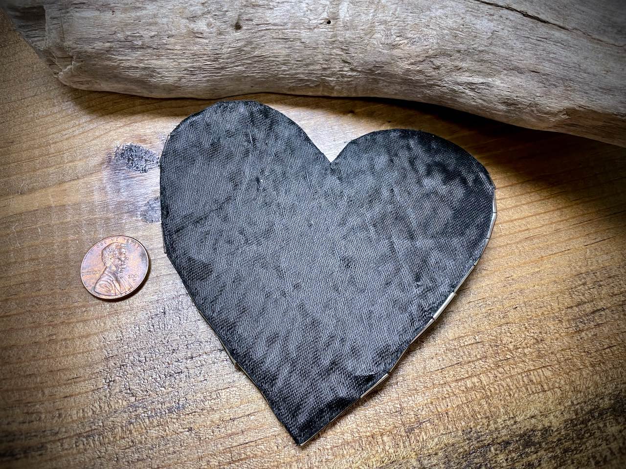 Heart Appliqué - Beaded - Large - Silver/Gold