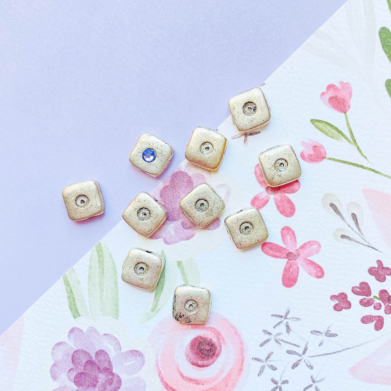 Allegory Gallery Pewter—Small Cushion—Plain—Add Crystal