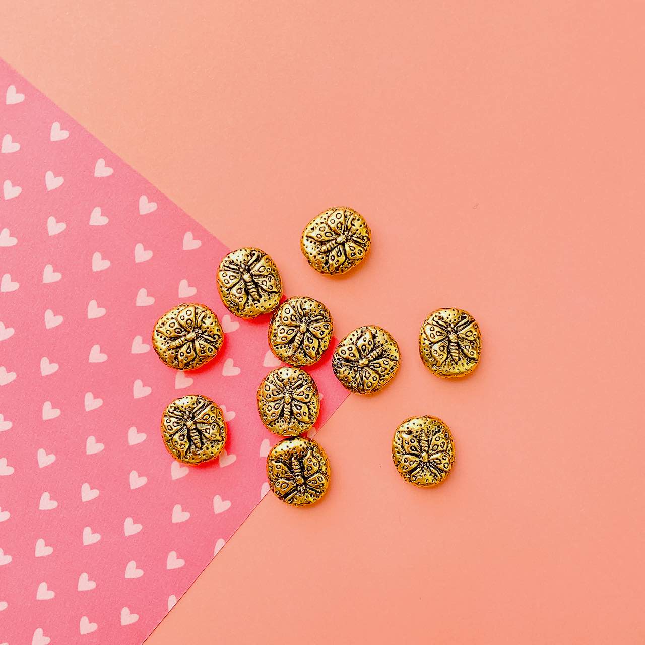 Allegory Gallery Pewter—Puffed Oval—Butterfly