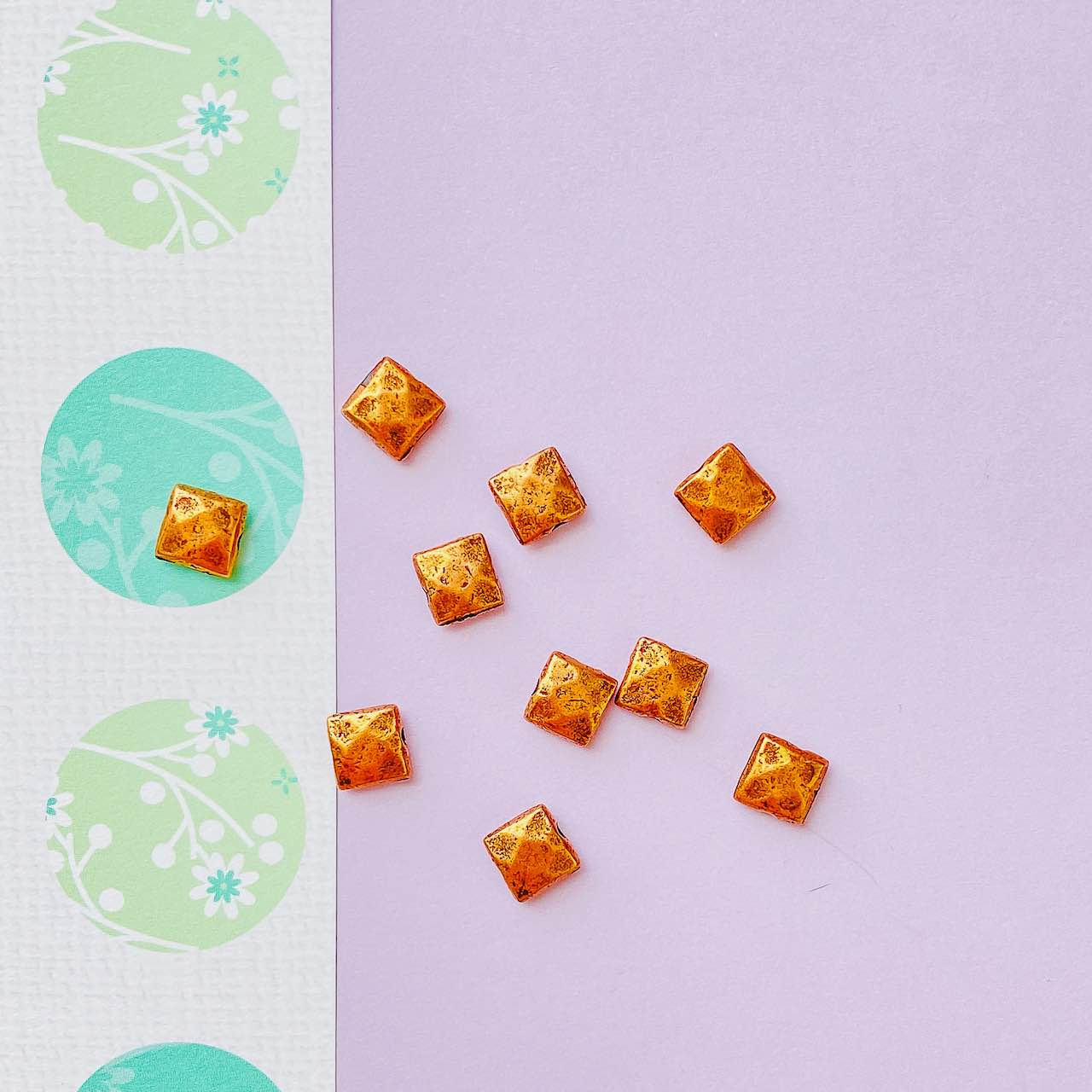 Allegory Gallery Pewter—Faceted Puffed Square