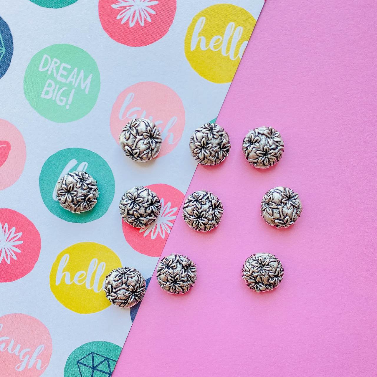 Allegory Gallery Pewter—Flower Vine Puff Round