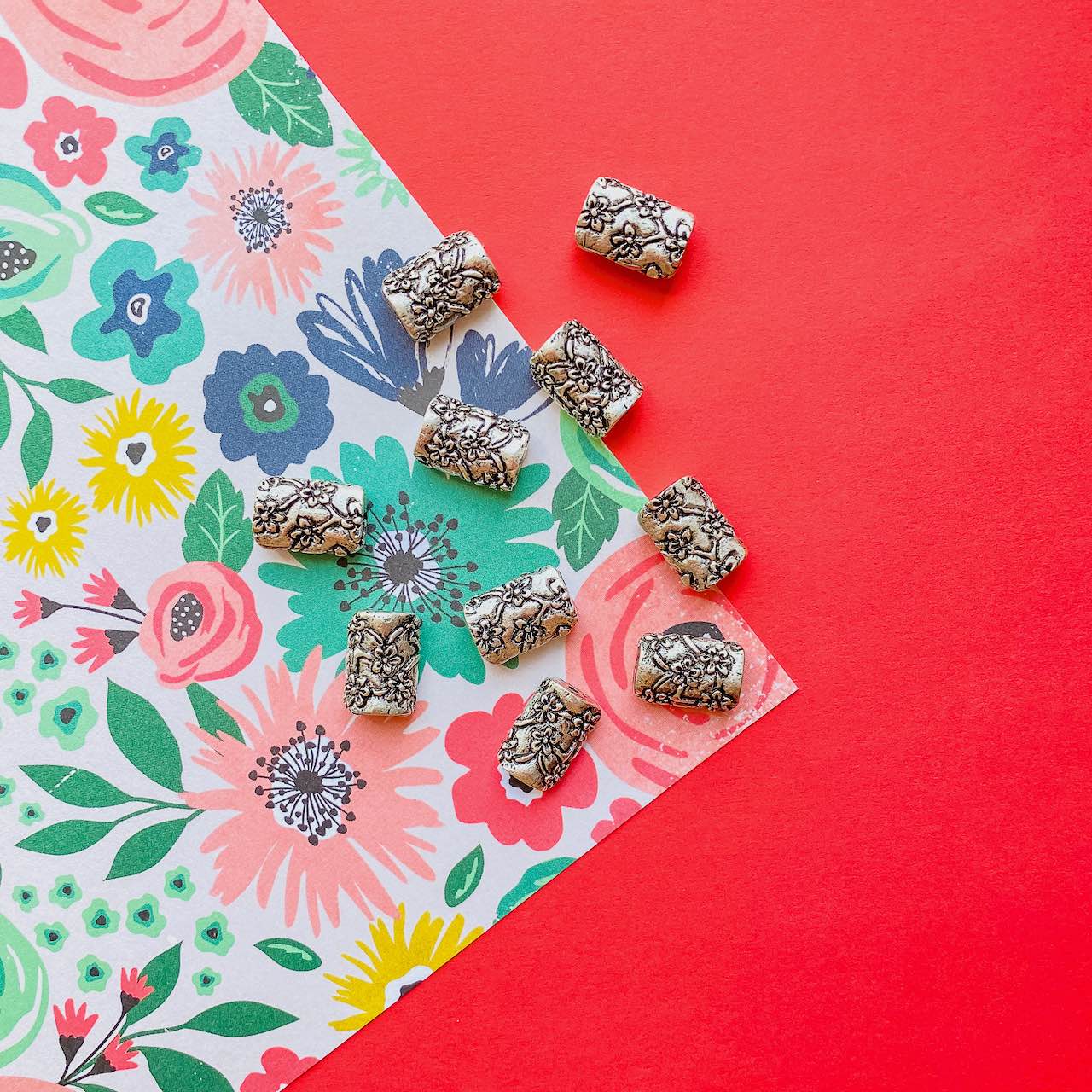 Allegory Gallery Pewter—Flower Vine Puff Rectangle