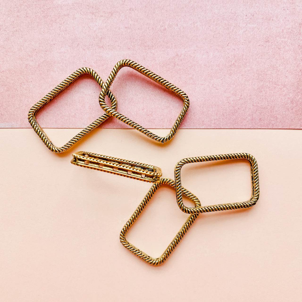 Allegory Gallery Pewter—Groovy Bead Ring Rectangle