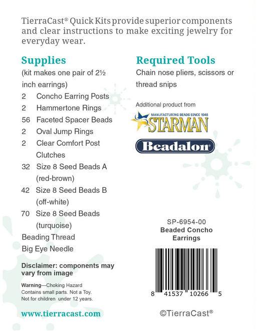 Beaded Concho Earrings Kit