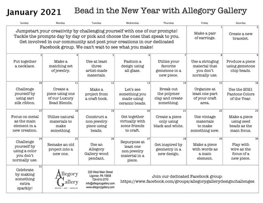 Announcing “Bead in the New Year 2021” by Allegory Gallery!
