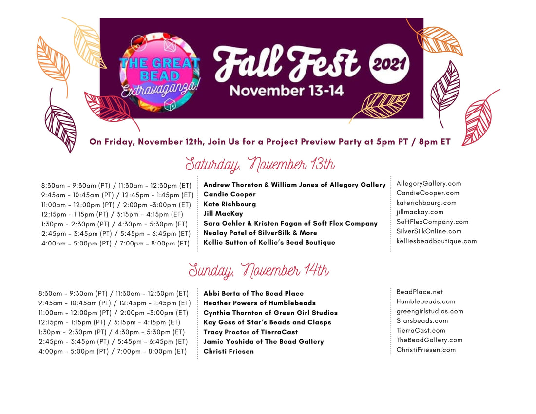 The Great Bead Extravaganza—Fall Fest 2021 Begins Soon!