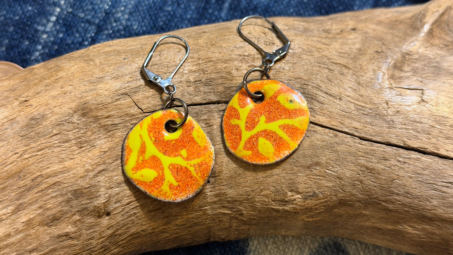 Arabesque Enamel Earrings by Andrew Thornton