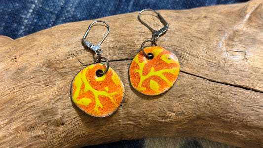 Arabesque Enamel Earrings by Andrew Thornton