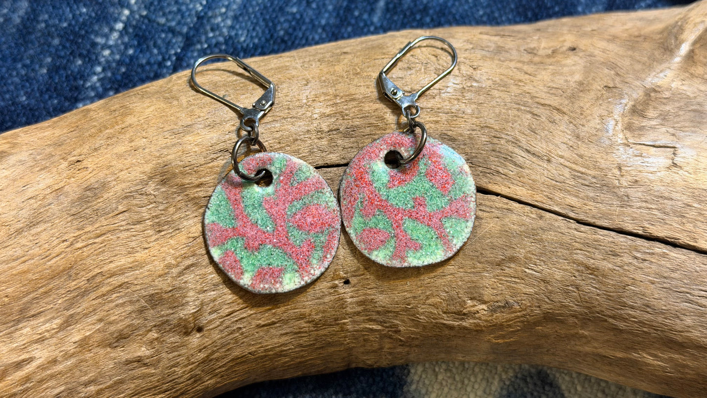 Arabesque Enamel Earrings by Andrew Thornton