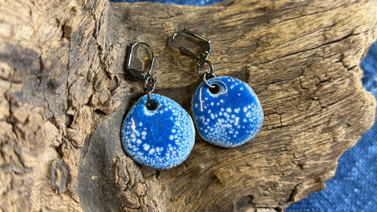 Winter Blizzard Enamel Earrings by Andrew Thornton