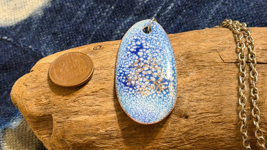 Winter Blizzard Snowflake Enamel Necklace by Andrew Thornton