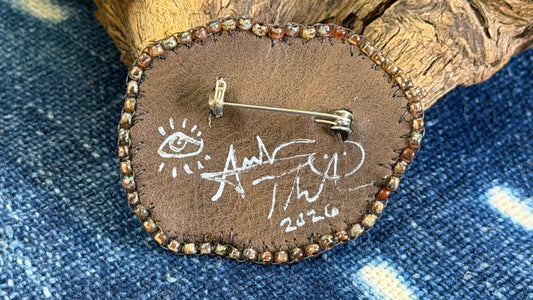 Tomato Beaded Pin / Brooch by Andrew Thornton