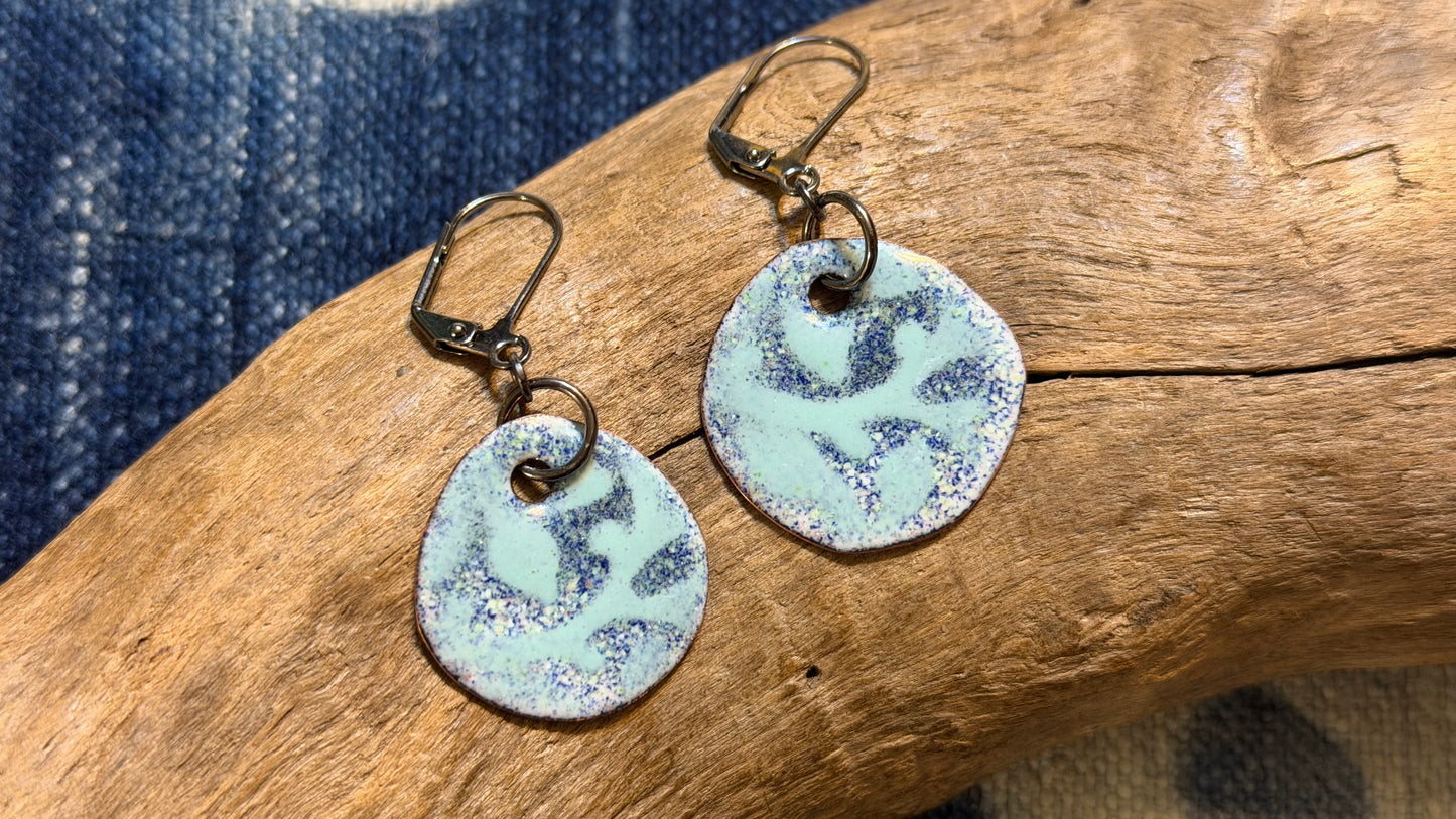 Arabesque Enamel Earrings by Andrew Thornton