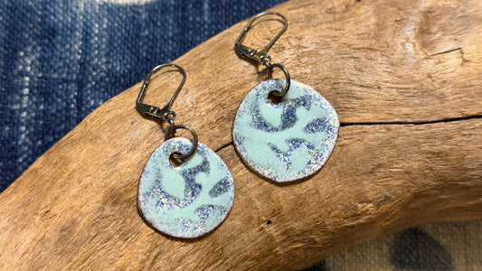 Arabesque Enamel Earrings by Andrew Thornton