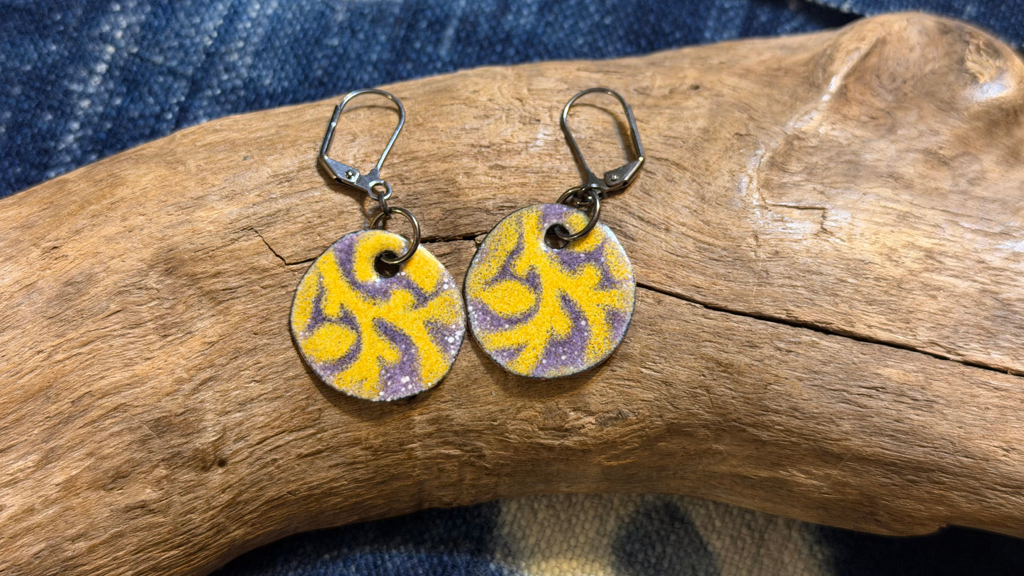 Arabesque Enamel Earrings by Andrew Thornton