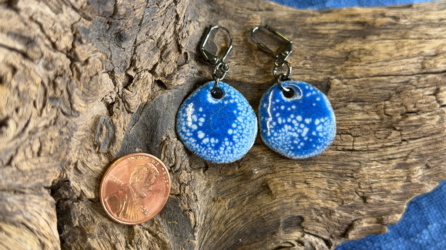 Winter Blizzard Enamel Earrings by Andrew Thornton