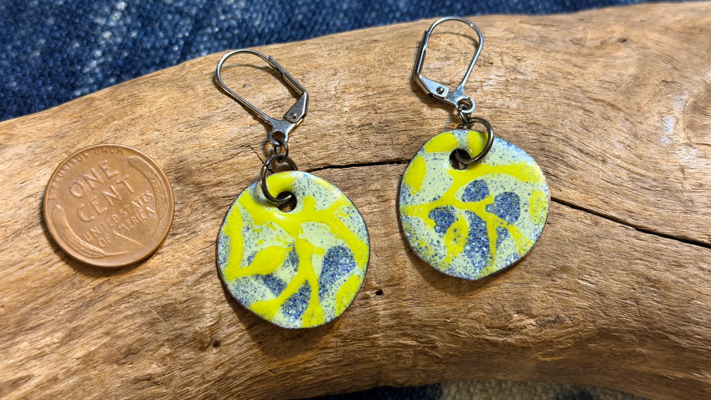 Arabesque Enamel Earrings by Andrew Thornton